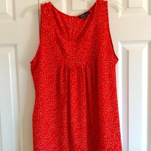 Dalia XL Top Red with Tiny Poka Dots